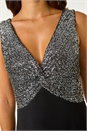 Silver Contrast Sequin Bodice Maxi Dress, Image 5 of 5