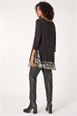 Black Abstract Contrast Mesh Stretch Tunic, Image 3 of 5