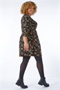 Black Curve Floral Stretch Dress, Image 3 of 5