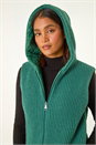 Green Reversible Hooded Knit Gilet, Image 4 of 8