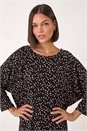 Black Spot Print Stretch Top, Image 2 of 5