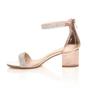 Rose Gold AJVANI Rose Gold Mid Block Heel Ankle Strap Sandals, Image 3 of 6