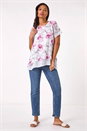 PINK Floral Print Layered Tunic Top, Image 2 of 5