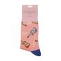 Pink 1 Pack Novelty Dusky Pink Guitar Bamboo Socks, Image 4 of 4