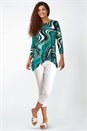 Green Swirl Print Tie Back Stretch Top, Image 3 of 5