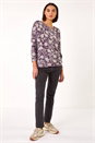 Pink Floral Banded Hem Snit Top, Image 2 of 5
