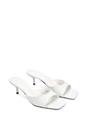 White XY LONDON White 'Jane' Square Toe Kitten Heel Slip On Heeled Sandal Mules, Image 5 of 6