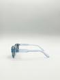 Blue Chunky Retro Square Sunglasses, Image 4 of 6