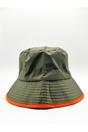Green Nylon Bucket Hat With Contrast Trim And Drawstring In Moss, Image 3 of 4