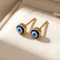 Blue Turkish Evil Eye Nazar Protective Gold Stud Earrings, Image 1 of 4