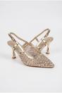 Gold iKrush Gold Constance Crystal Embellished Pointed Toe Heels, Image 2 of 5