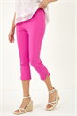 PINK Stud Hem Stretch Trousers , Image 4 of 5