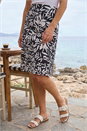 Black A-Line Palm Mono Print Skirt, Image 1 of 4