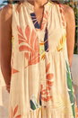 Yellow Floral Print Smock Maxi Dress, Image 4 of 4