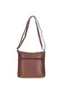Brown 'Donegal' Practical Real Leather Shoulder Bag, Image 4 of 5