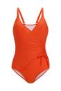 Orange Baylenne Plain One Piece Swimsuit, Image 1 of 3