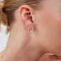 Silver Spero Silver Pave Rectangular Sterling Silver Oval Hoop Earring, Image 4 of 4