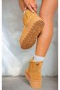 Camel iKrush Camel Edith Fluffy Platform Sole Chelsea Faux Fur Lined Ankle Boots, Image 2 of 8