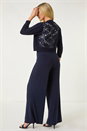 Navy  Petite Lace Back Bolero Cardigan, Image 3 of 5