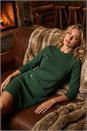 Dark Green Patch Pocket Knit Dress, Image 1 of 6
