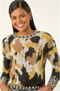 Black Abstract Jacquard Knit Jumper, Image 4 of 5