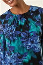 Blue Floral Mesh Top, Image 5 of 5