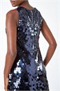 Midnight Blue Sequin Shift Dress, Image 5 of 5