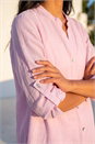 Pink Petite Chambray Buttoned Overshirt, Image 4 of 4