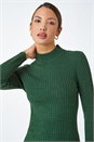 Forest Ribbed Knit Turtleneck Jumper, Image 1 of 5