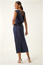 Navy Plisse Cowl Back Midi Dress, Image 1 of 5