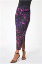 PINK Printed Ruched Mesh Pencil Skirt, Image 1 of 5