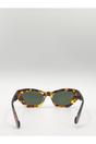 Brown SVNX Brown Angular Frame Cat Eye Sunglasses, Image 4 of 7