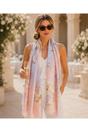 Light Pink Nova - Abstract Print Chiffon Scarf - Blush Pink, Image 2 of 2