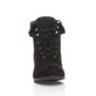 Black AJVANI Black Mid Cuban Heel Pixie Granny Ankle Boots, Image 5 of 7