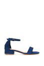 Navy XY LONDON Navy 'Tate' Low Block Heel Sandals With Ankle Strap, Image 1 of 6