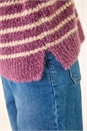 Purple Fluffy Stripe Knit Jumper, Image 5 of 5