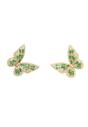 Green AVANT-GARDE PARIS Green Diva Collection Butterfly Stud Earrings, Image 1 of 5