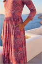 Red Zig Zag Print Midi Dress, Image 4 of 4