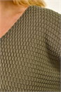Sage Curve Textured V-Neck Stretch Top, Image 5 of 5