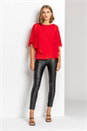 Red Embellished Chiffon Overlay Top, Image 3 of 5