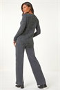 Black Button Detail Curved Hem Jumper, Image 4 of 5
