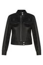 Black Womens Leather Moto Biker Jacket-Braga, Image 1 of 4
