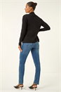 Black Knitted Zip Detail Jacket, Image 3 of 5