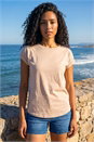 Natural  Plain Stretch Cotton Jersey T-Shirt, Image 3 of 4