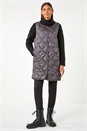 Ash Grey Quilted Collarless Buttoned Gilet, Image 4 of 5