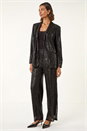 Black Relaxed Sequin Blazer, Image 2 of 5