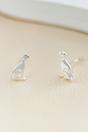 Gold Sterling Silver Greyhound Dog Stud Earrings, Image 2 of 4
