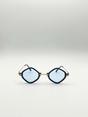 Blue Diamond Shape Sunglasses in Black Blue, Image 1 of 5