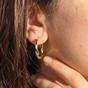 Gold 18ct Gold Plated Twisted Hoop Earrings, Image 2 of 4