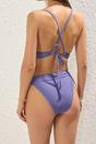 Lavendar WOVCOR Lavendar Textured Regular Waist Bikini Bottom with Minimal High Leg Fit, Image 3 of 3